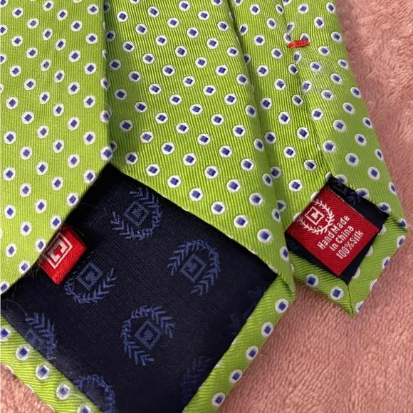 Chaps Green and White Polka Dot Tie - Picture 6 of 6